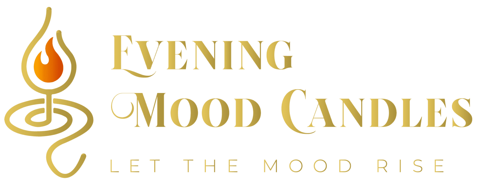 Elegant gold text reading 'Evening Mood Cafe' on a dark background.